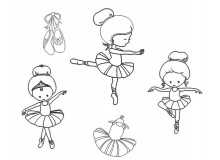 Stickserie - Ballerina Redwork